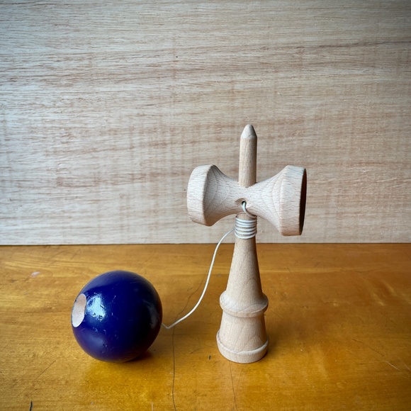 SOLD Kendama, Classic Wood Toy, Blue Ball - Picture 4 of 5